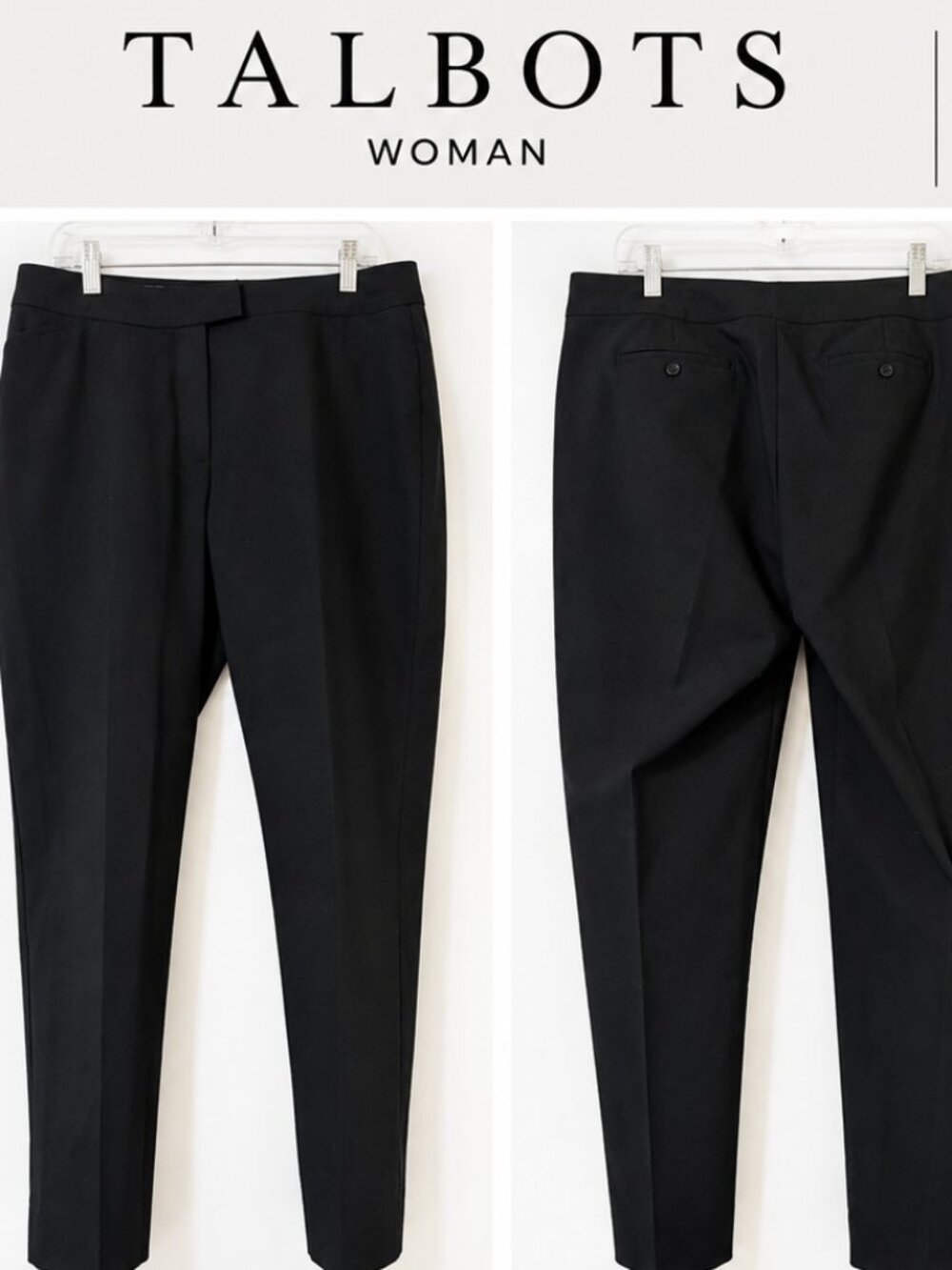 Talbots Woman Black Dress Pants Women’s Classic Trouser Work Career Pants - 16W